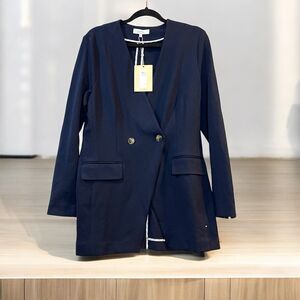 NEW Pearl Womens Blazer 10 Navy Ponte Knit $425 NYC